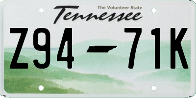 TN license plate Z9471K