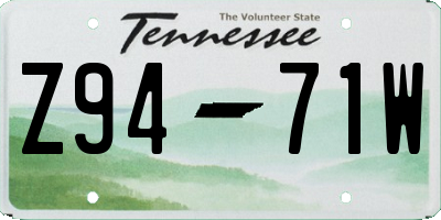 TN license plate Z9471W