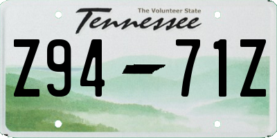 TN license plate Z9471Z
