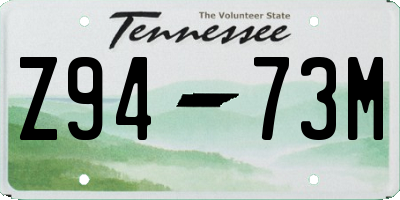 TN license plate Z9473M