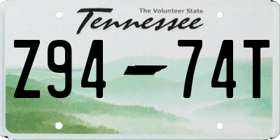 TN license plate Z9474T