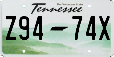 TN license plate Z9474X
