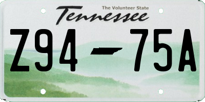 TN license plate Z9475A