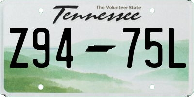 TN license plate Z9475L