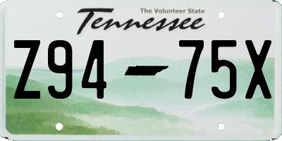 TN license plate Z9475X