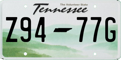 TN license plate Z9477G