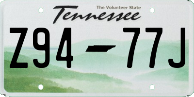 TN license plate Z9477J