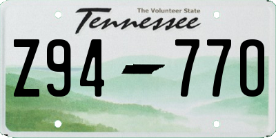 TN license plate Z9477O