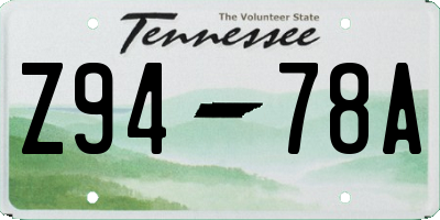 TN license plate Z9478A