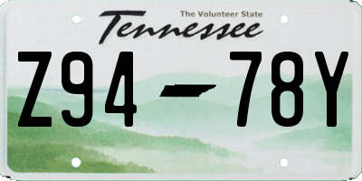 TN license plate Z9478Y