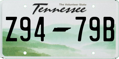 TN license plate Z9479B
