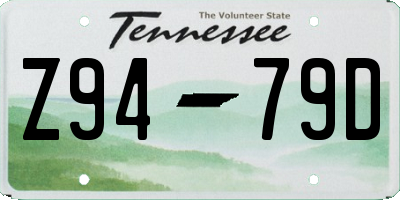 TN license plate Z9479D