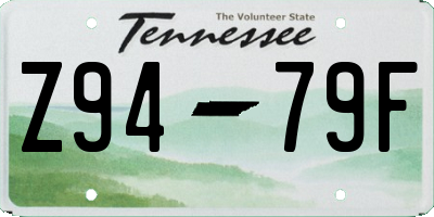 TN license plate Z9479F