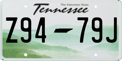 TN license plate Z9479J