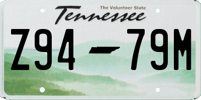 TN license plate Z9479M