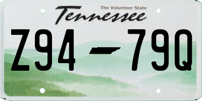 TN license plate Z9479Q