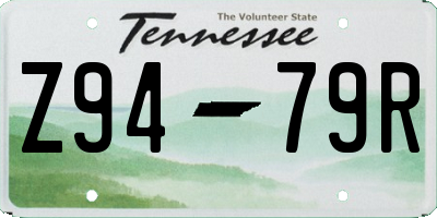 TN license plate Z9479R