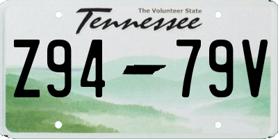 TN license plate Z9479V