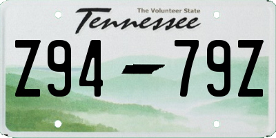 TN license plate Z9479Z