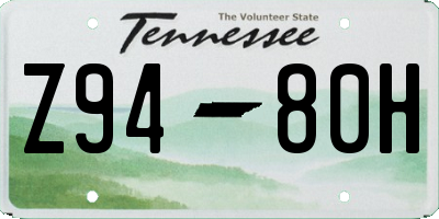 TN license plate Z9480H