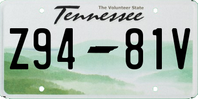 TN license plate Z9481V