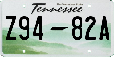 TN license plate Z9482A