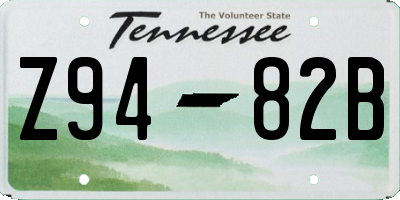 TN license plate Z9482B
