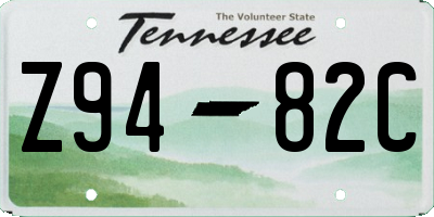 TN license plate Z9482C