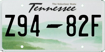 TN license plate Z9482F