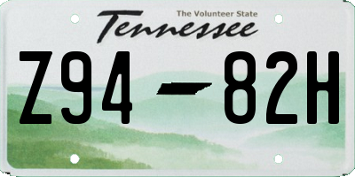 TN license plate Z9482H