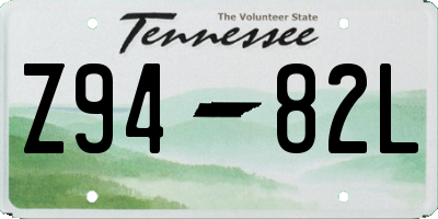 TN license plate Z9482L