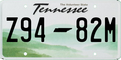 TN license plate Z9482M