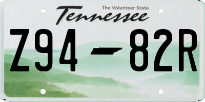 TN license plate Z9482R