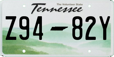 TN license plate Z9482Y