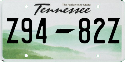 TN license plate Z9482Z