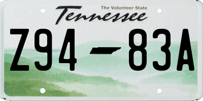 TN license plate Z9483A