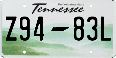 TN license plate Z9483L