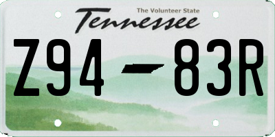 TN license plate Z9483R