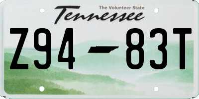 TN license plate Z9483T