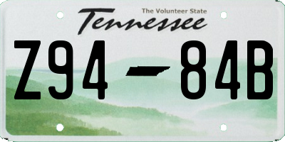 TN license plate Z9484B