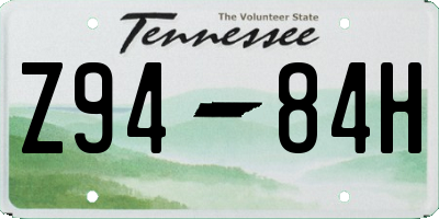 TN license plate Z9484H