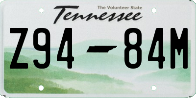 TN license plate Z9484M