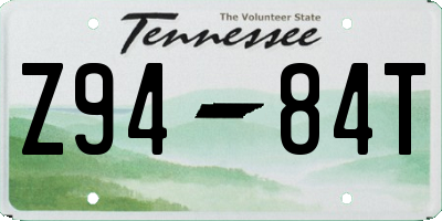 TN license plate Z9484T