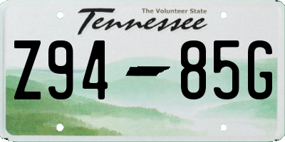 TN license plate Z9485G