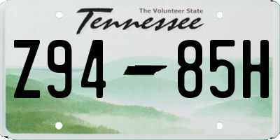 TN license plate Z9485H