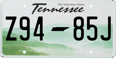 TN license plate Z9485J