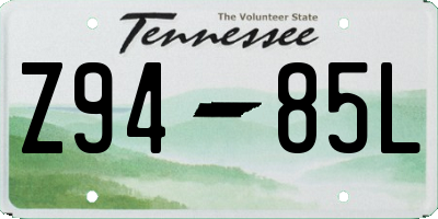 TN license plate Z9485L