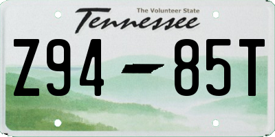 TN license plate Z9485T