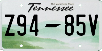 TN license plate Z9485V