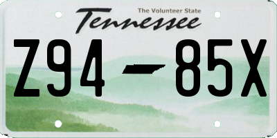 TN license plate Z9485X